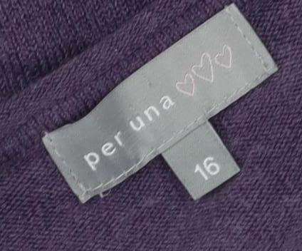 Per Una Women's Purple Wool Blend Pullover Jumper Size 16