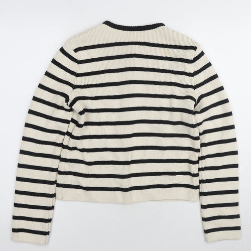 Marks and Spencer Women's Black Striped Cardigan XS