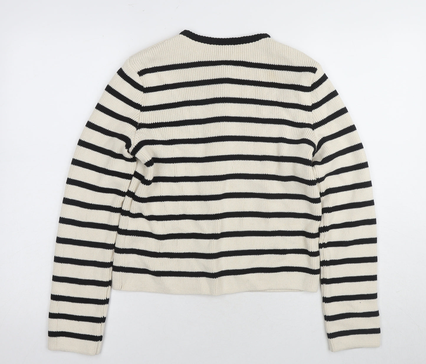 Marks and Spencer Women's Black Striped Cardigan XS