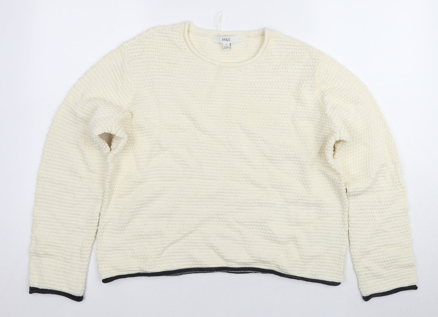 Marks and Spencer Women Ivory M Waffle-Knit Jumper