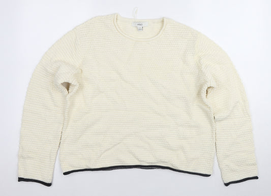 Marks and Spencer Women Ivory M Waffle-Knit Jumper