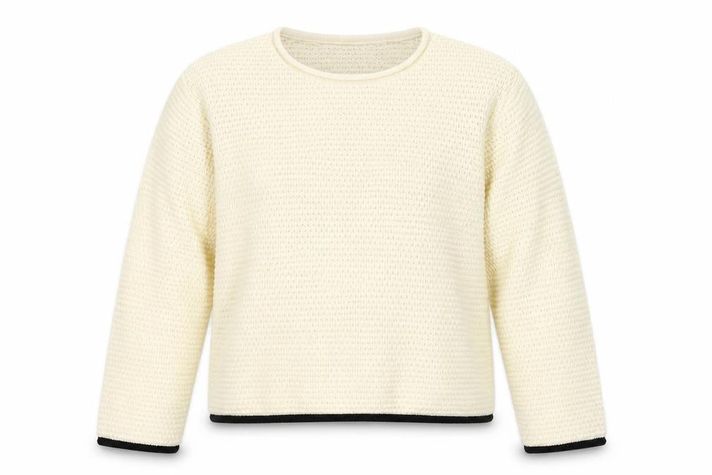 Front view of Marks & Spencer Women Ivory M Waffle-Knit Jumper
