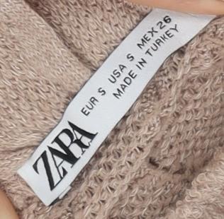 Zara Women's Beige Knit Skirt UK 10
