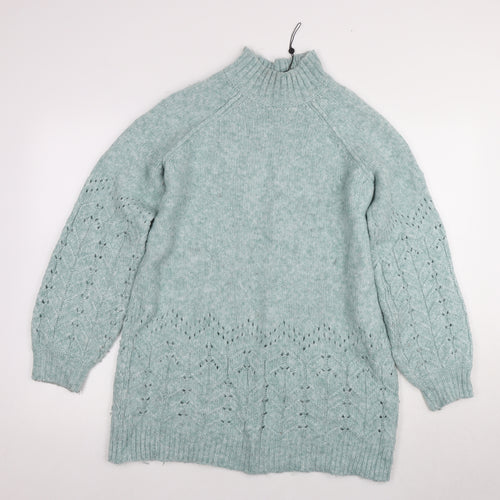 M&Co Women's Green Chunky Knit Pullover, Size 12