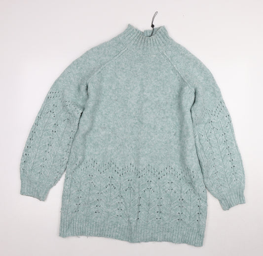 M&Co Women's Green Chunky Knit Pullover, Size 12