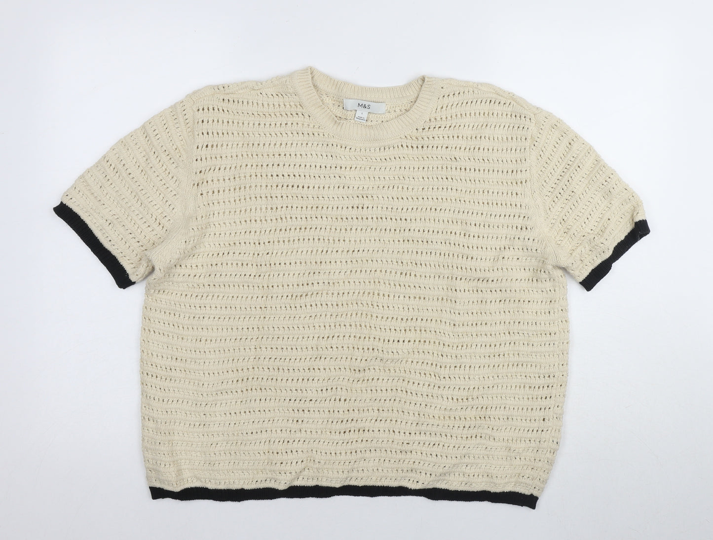 Marks & Spencer Women's Beige Knit Pullover Jumper L