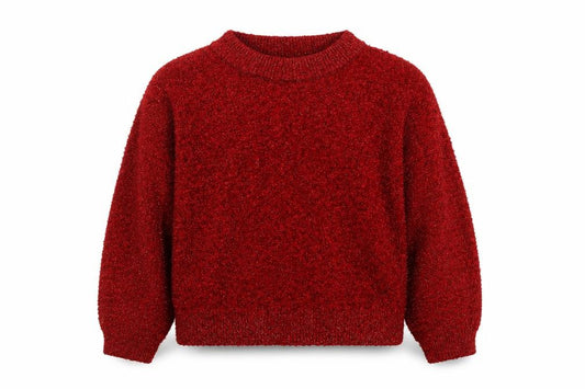 Front view of H&M Women's Red Crew Neck jumper, size 12