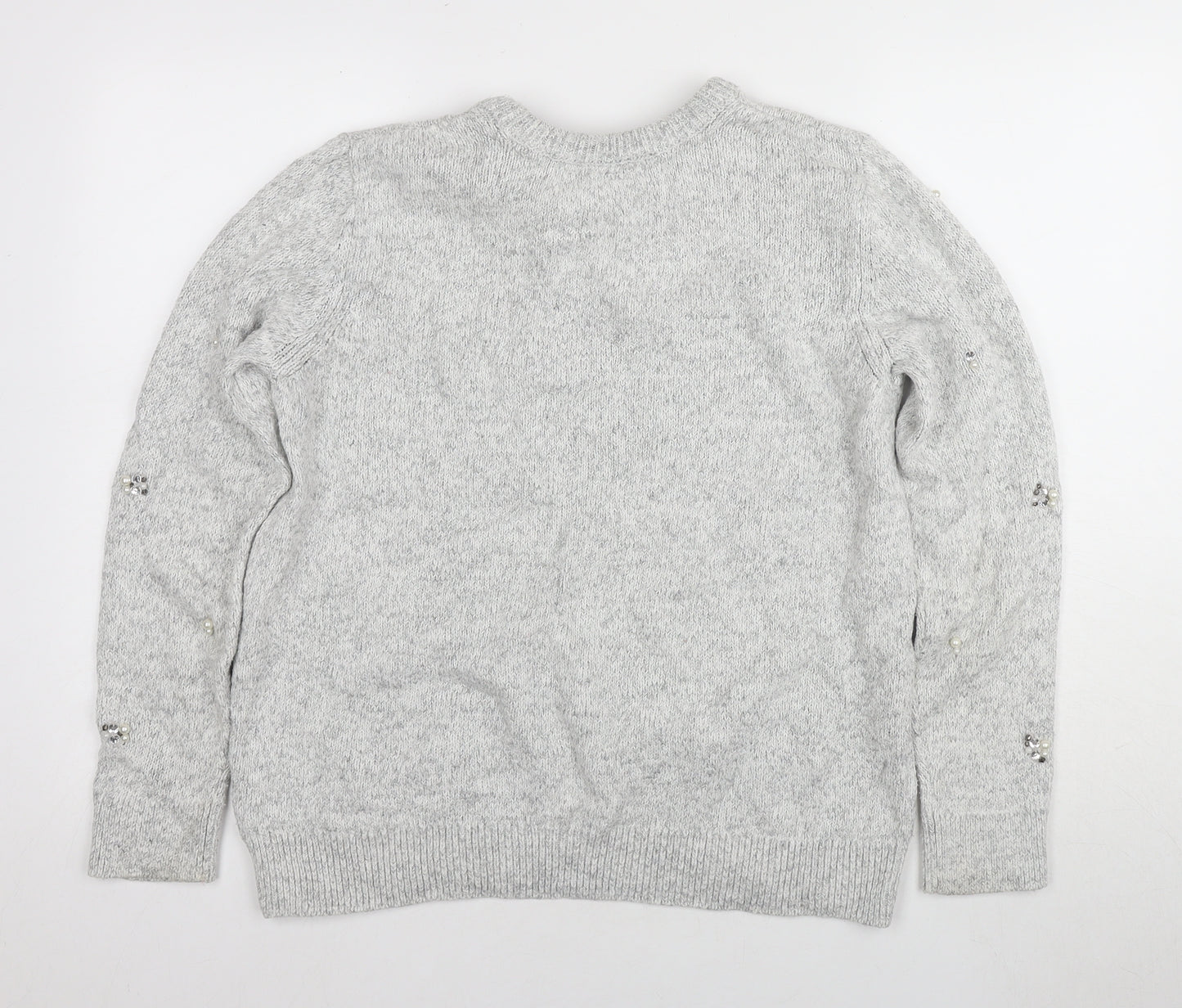 Marks and Spencer Women's Grey Crew Neck Pullover 14