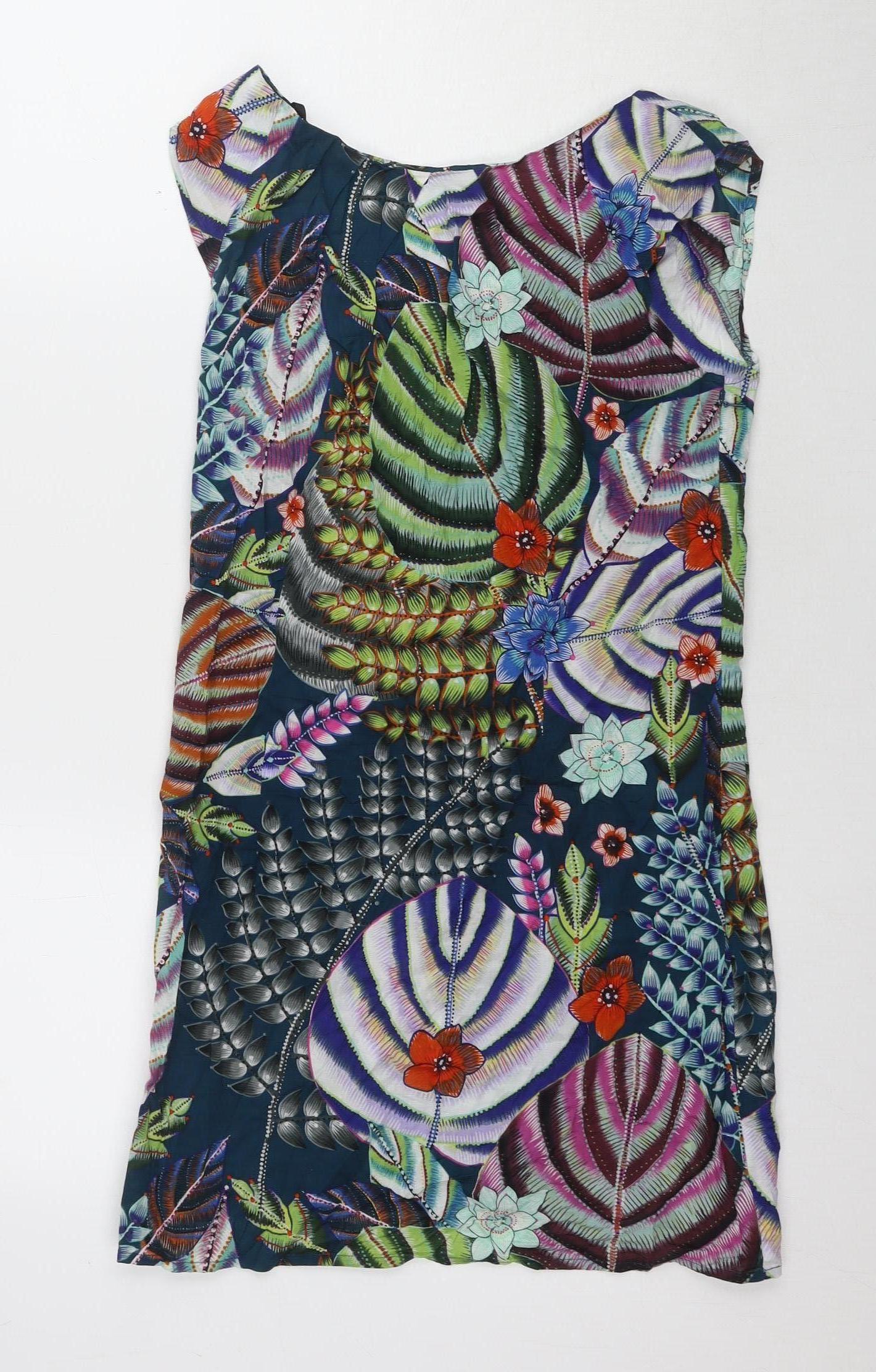 Warehouse Women Multicoloured Floral Dress, Size 10, Sleeveless, Cotton