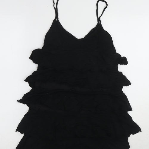 Dorothy Perkins Women's Black V-Neck Layered Dress Size 8