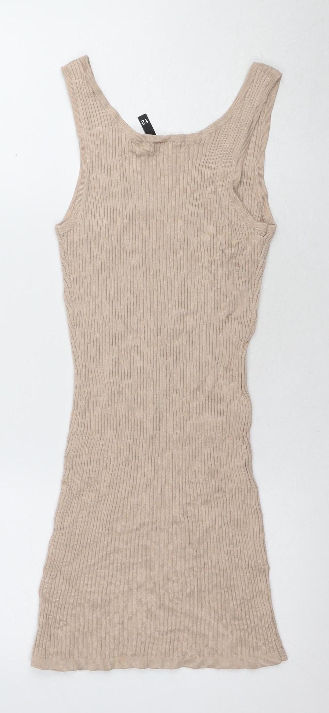 H&M Women's Beige Tank Dress Size 12 Casual