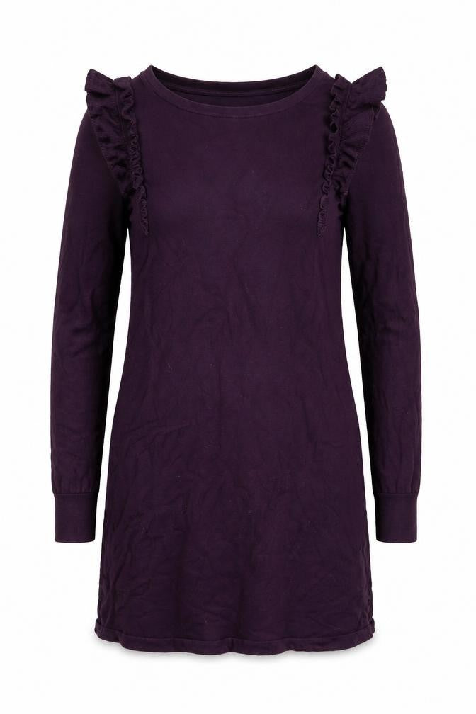 Front view of Oasis Women's Purple Long Sleeve Dress, size S