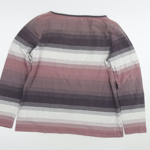 Pure Women's Striped T-Shirt in Size 14 - Multicoloured