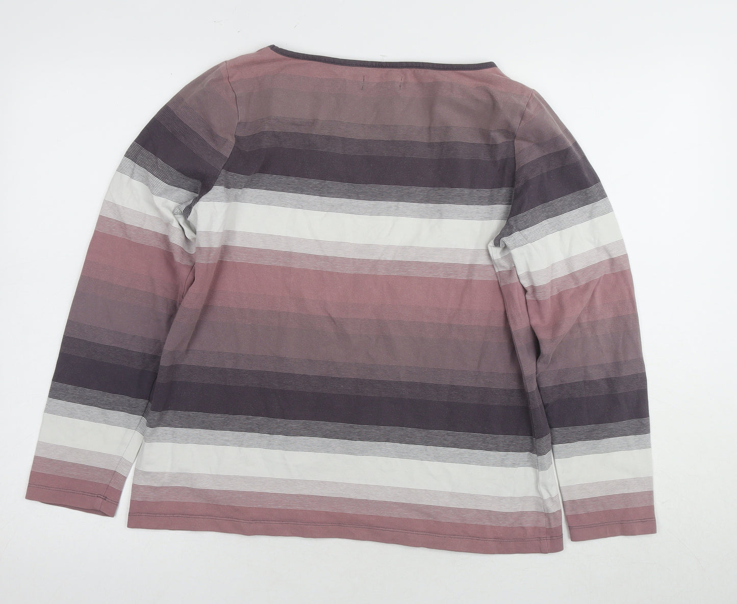Pure Women's Striped T-Shirt in Size 14 - Multicoloured