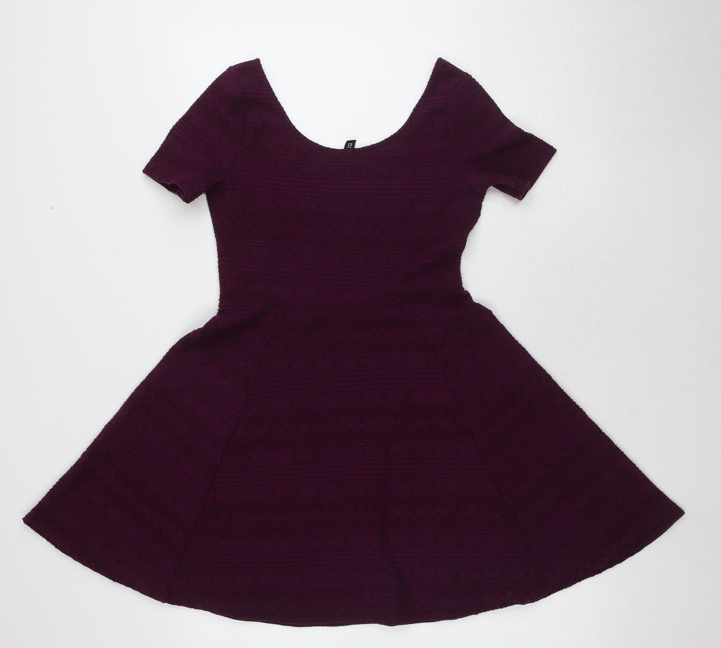 H&M Women's Purple Short Sleeve Dress Size 12