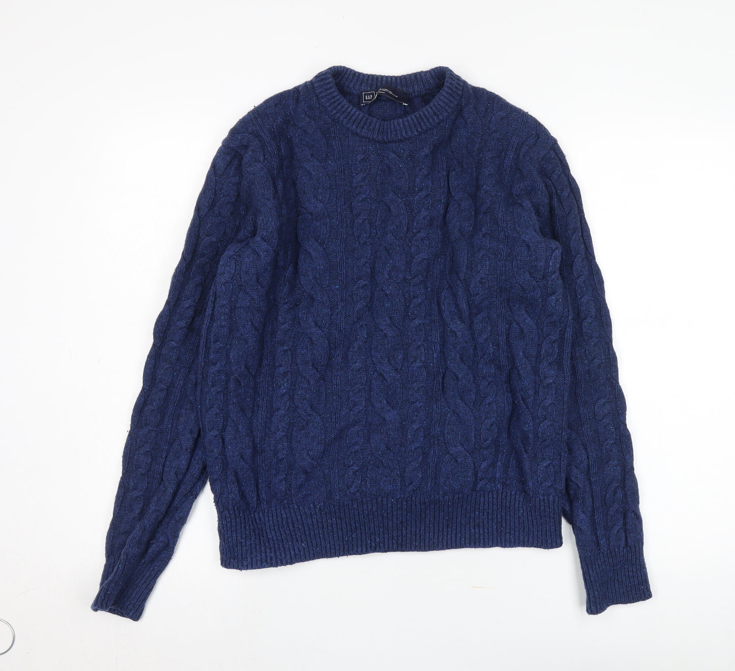 GAP Men's Blue Cable-Knit Pullover Jumper XS