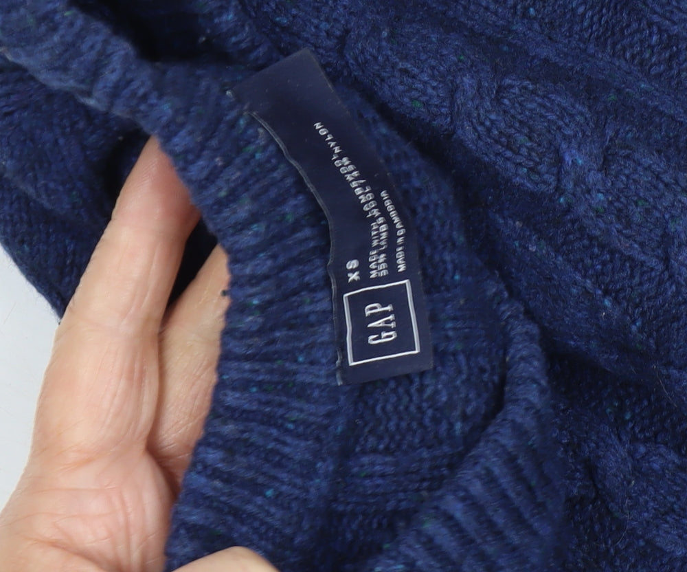 GAP Men's Blue Cable-Knit Pullover Jumper XS