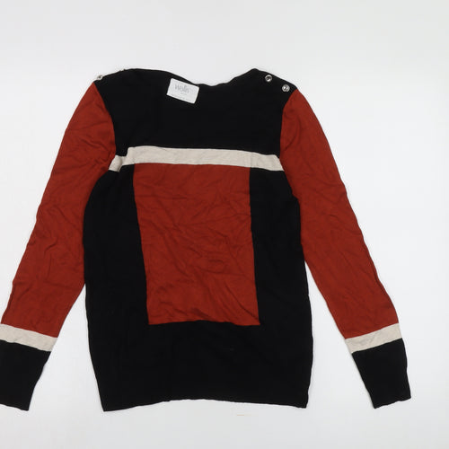 Wallis Women's Black Red Pullover Jumper UK 8