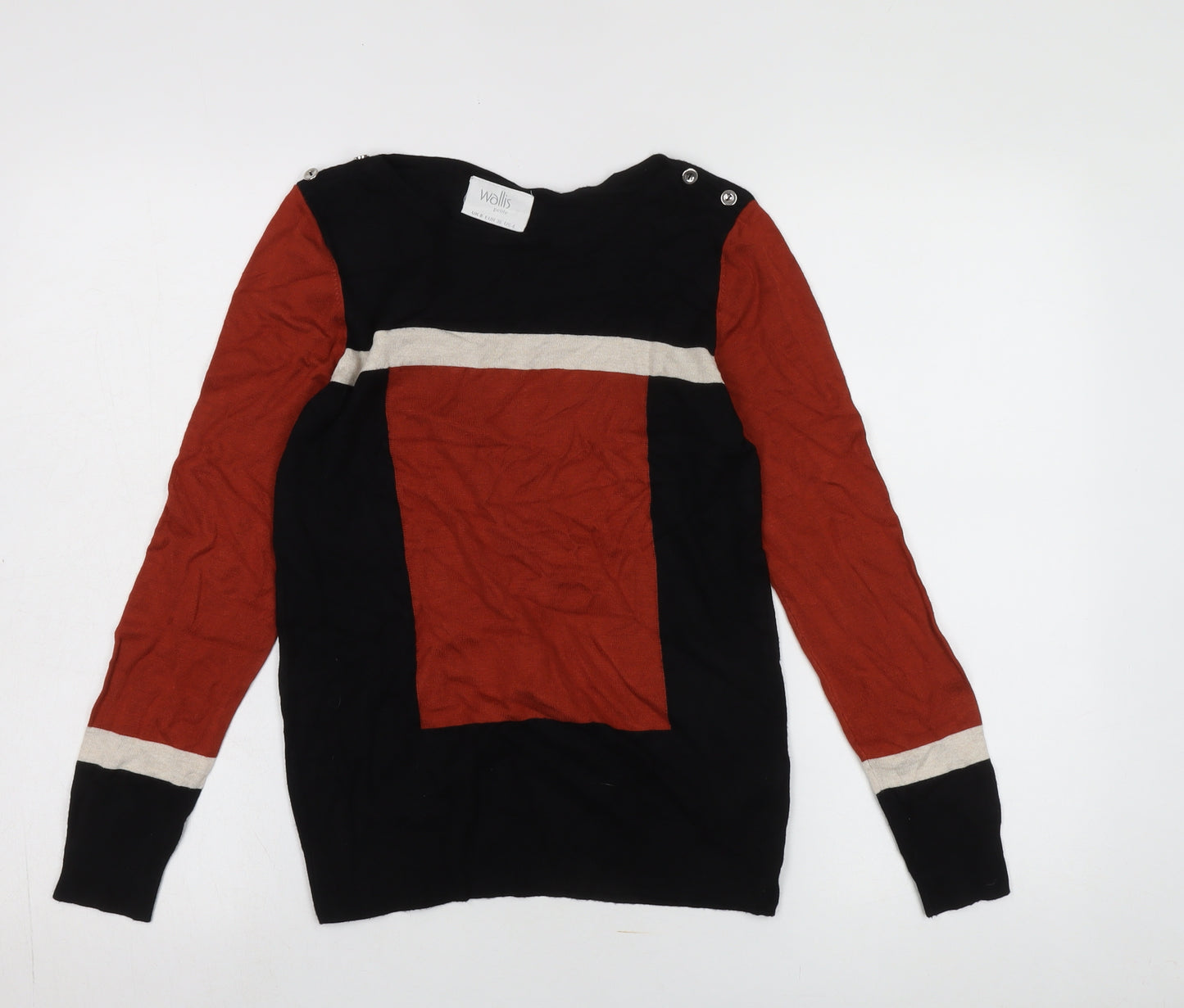 Wallis Women's Black Red Pullover Jumper UK 8