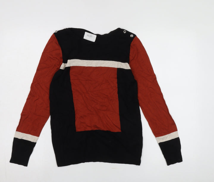 Wallis Women's Black Red Pullover Jumper UK 8