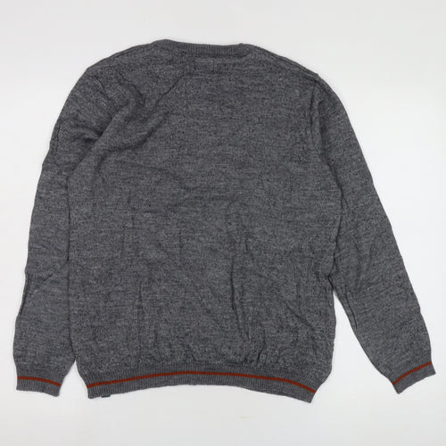 Lee Cooper Men's Grey V-Neck Pullover in XL