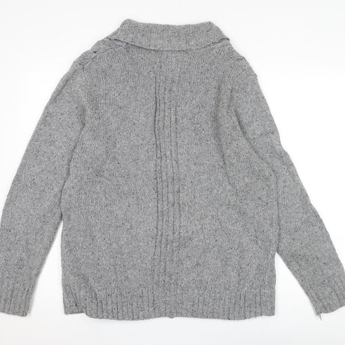 Springfield Men's Grey XL Cardigan, Cable Knit Button-Up