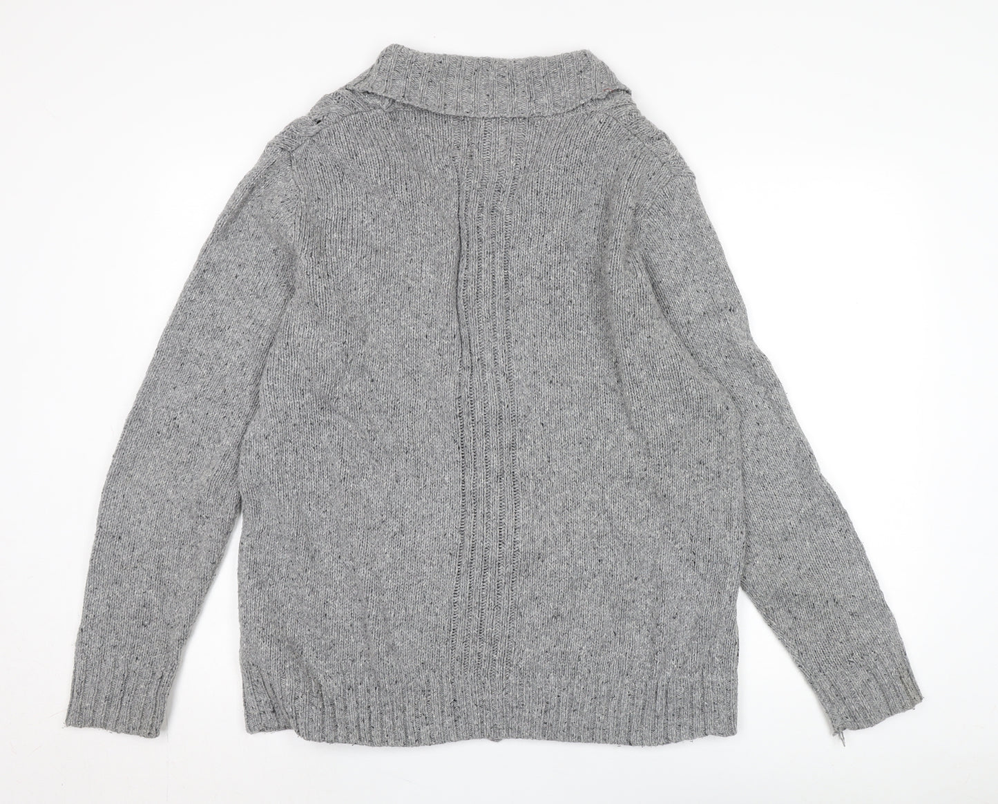 Springfield Men's Grey XL Cardigan, Cable Knit Button-Up