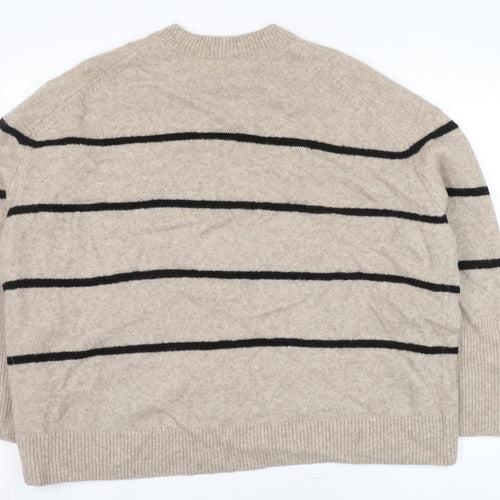 & Other Stories Beige Striped Men's XS Pullover Jumper