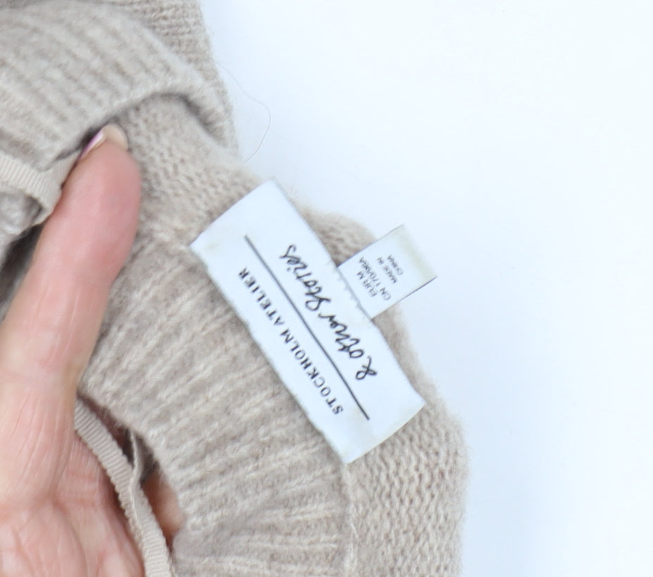 & Other Stories Beige Striped Men's XS Pullover Jumper