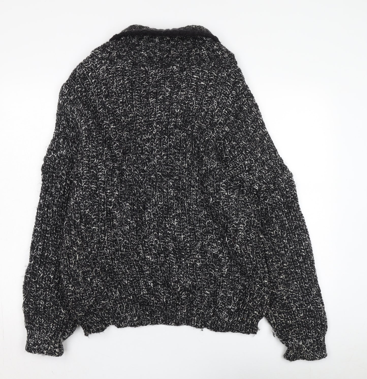 St Michael Men's Black Wool Pullover V-Neck Jumper