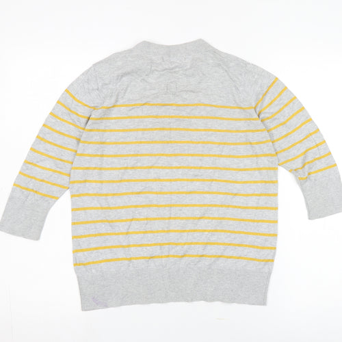 Banana Republic Women's Grey Yellow Striped Pullover M