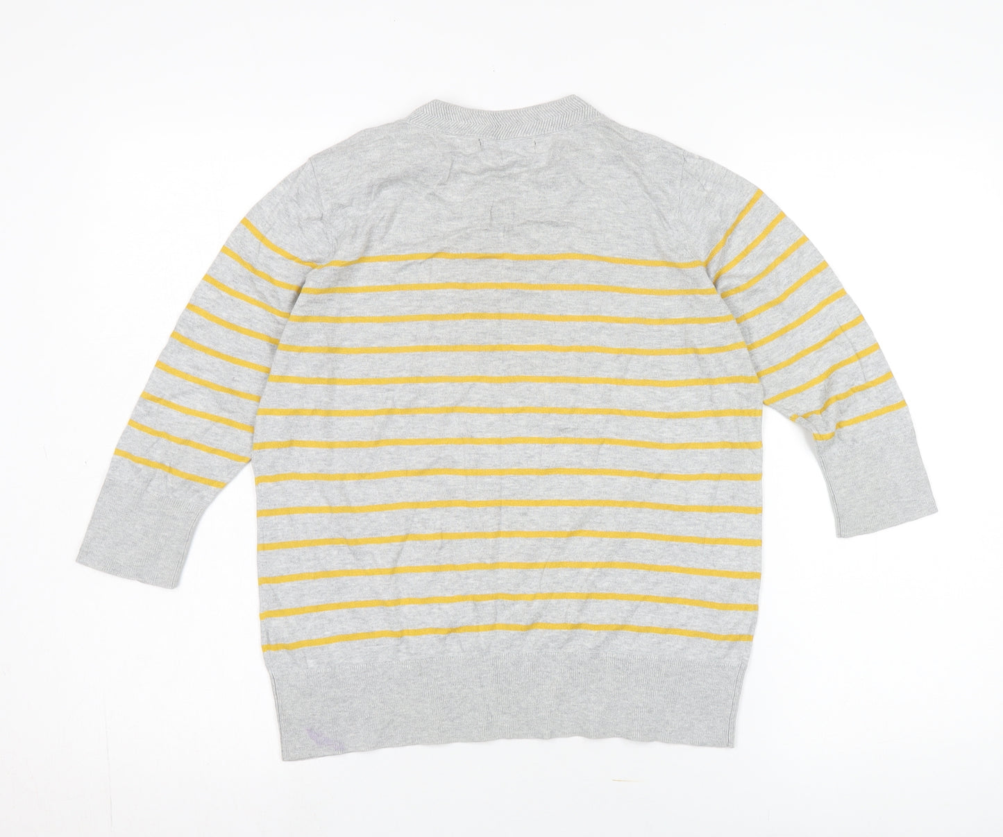 Banana Republic Women's Grey Yellow Striped Pullover M