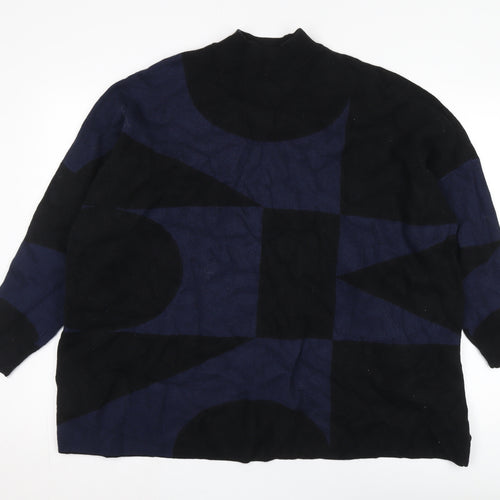 John Lewis Women’s Black Blue Geometric Jumper M