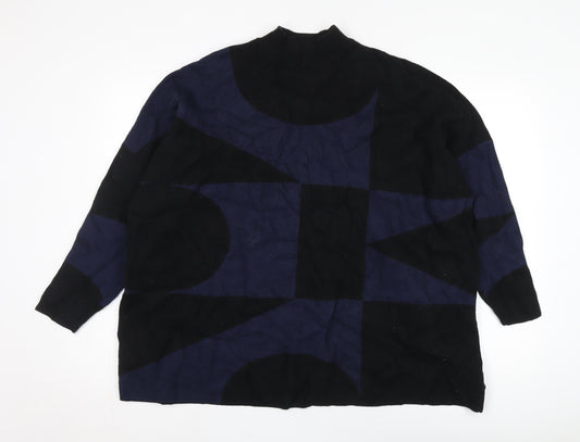 John Lewis Women’s Black Blue Geometric Jumper M