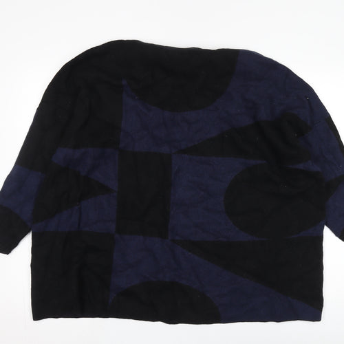 John Lewis Women’s Black Blue Geometric Jumper M