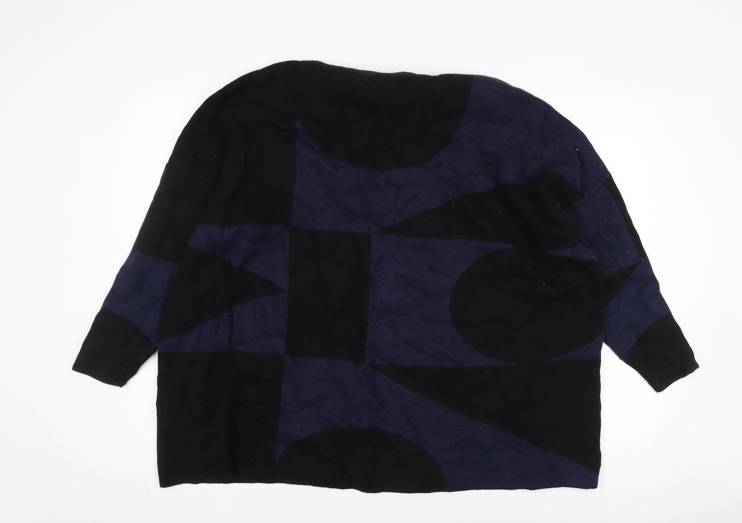 John Lewis Women’s Black Blue Geometric Jumper M