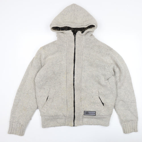 Asylum Men's Grey Hooded Jacket Size M Regular Fit