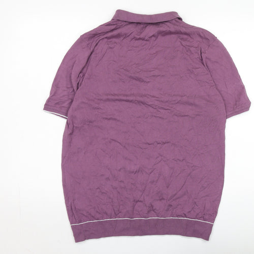 Marks and Spencer Men's Purple Short Sleeve Jumper