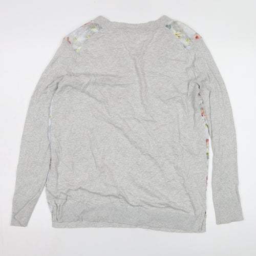 Ted Baker Women's Grey Floral Pullover Jumper Size 12