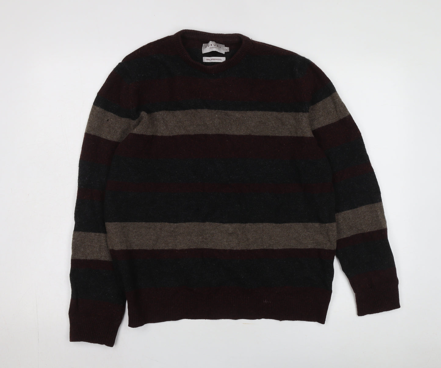 Atlantic Bay Men's Multicoloured Striped Pullover Jumper M