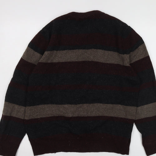 Atlantic Bay Men's Multicoloured Striped Pullover Jumper M