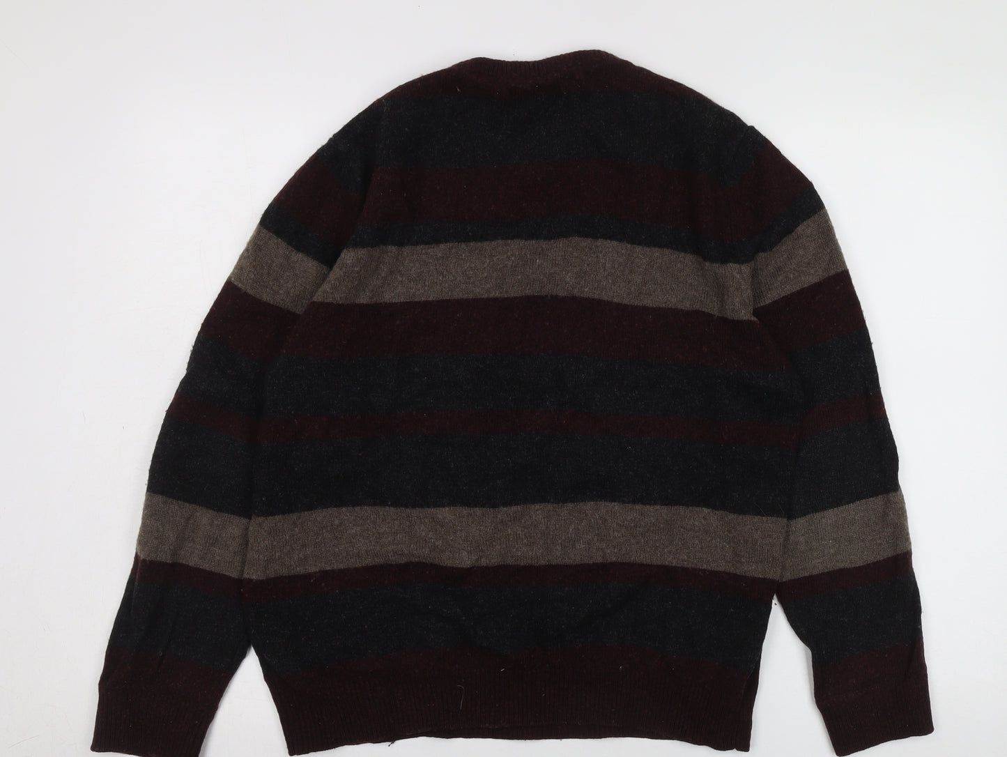 Atlantic Bay Men's Multicoloured Striped Pullover Jumper M