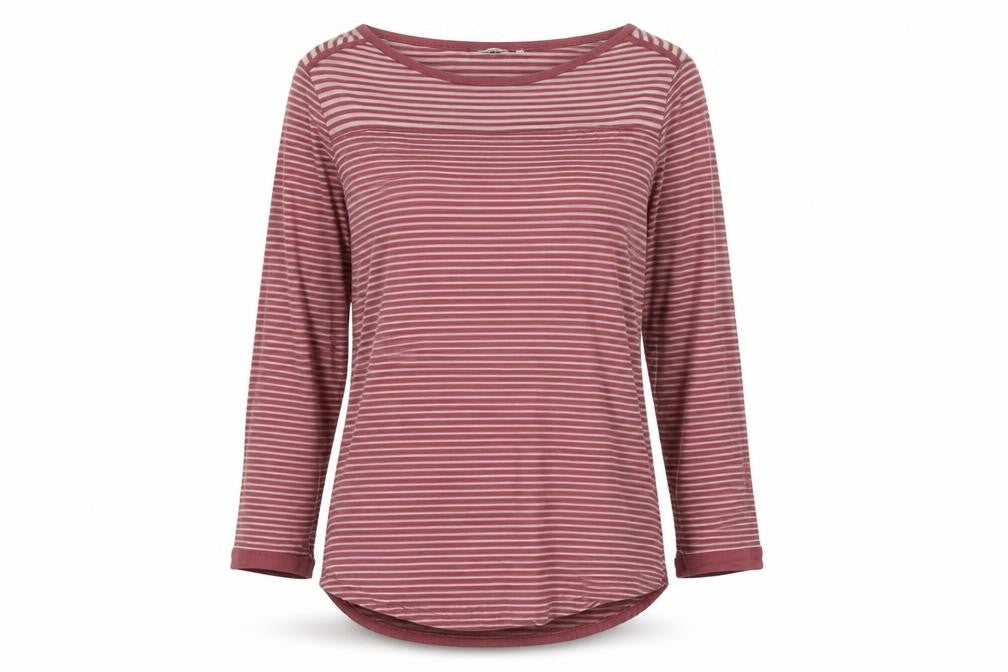 Front view of FatFace Women's Red Striped T-Shirt, size 10