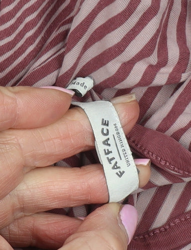 FatFace Women's Red Striped T-Shirt, Size 10