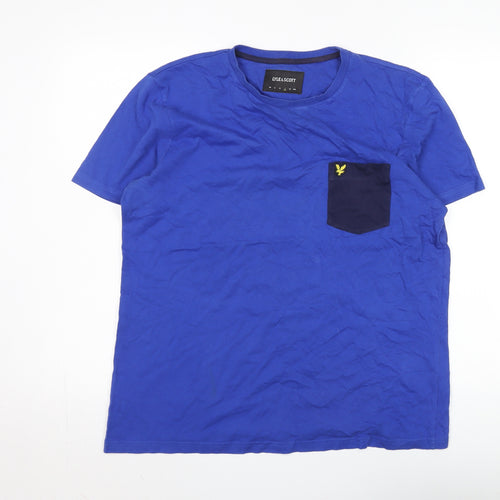 Lyle & Scott Men's Blue Medium T-Shirt with Pocket