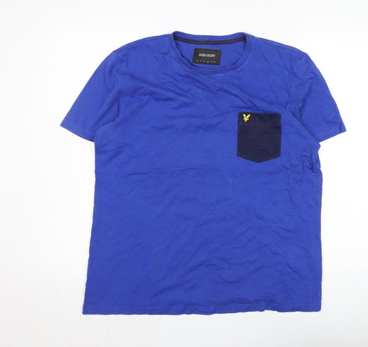 Lyle & Scott Men's Blue Medium T-Shirt with Pocket