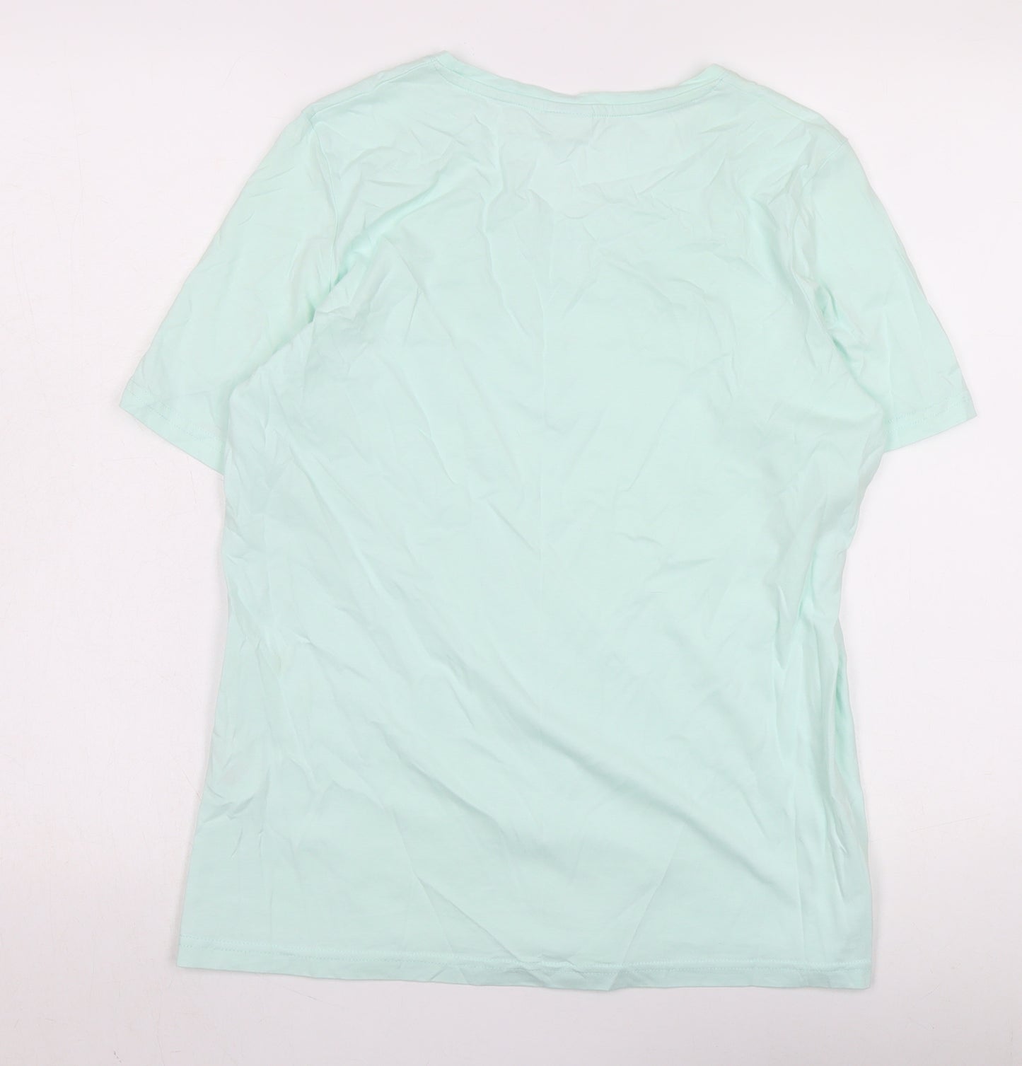 Damart Women's Mint Green T-Shirt, Size M, Casual Jersey