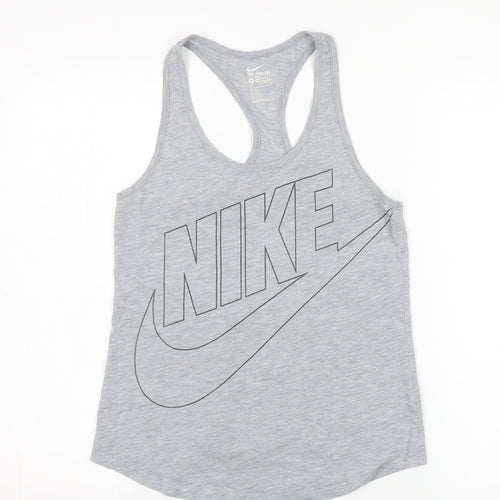 Nike Women's Grey Racerback Tank, M, Gym Top