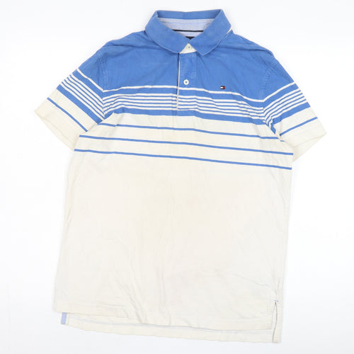 Tommy Hilfiger Men's Blue Striped Polo M Casual