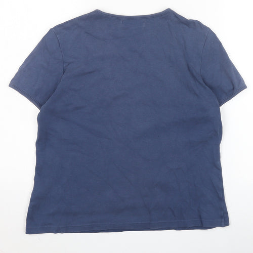 Hawkshead Women's Blue V-Neck T-Shirt Size 12